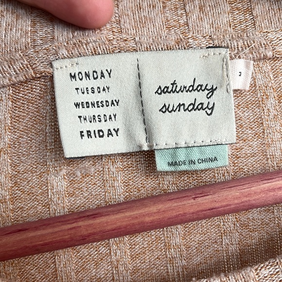 Anthropologie Saturday Sunday Sweater Button Details Pale Orange/Tan Women’s M - Picture 3 of 9